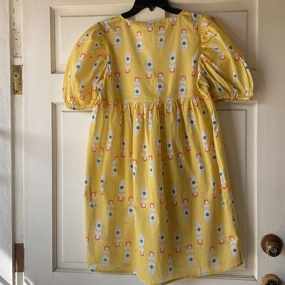 Compañía Fantástica Yellow Rocket Print Dress Cover Up - Picture 3 of 6